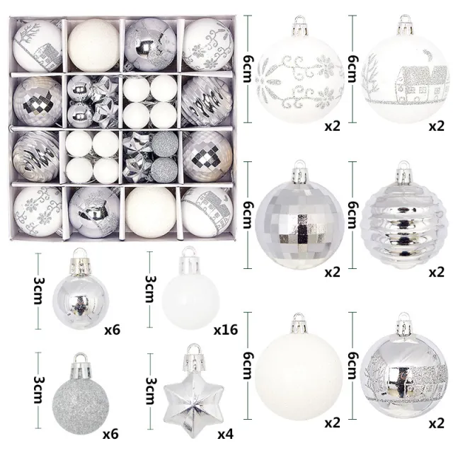 Painted Shaped Paper Box Electroplating Ball Pendant Silver White - Shop at LoveMi