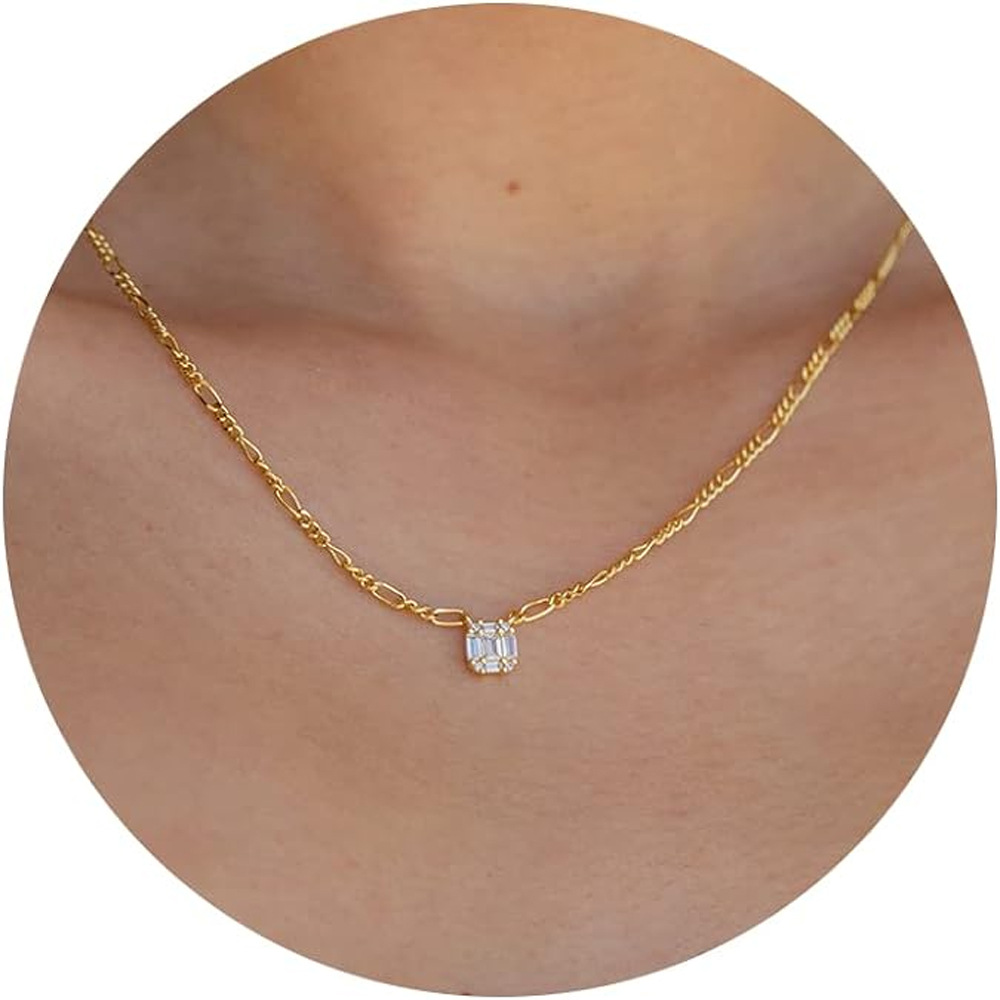 Single Stone Pendant Necklace Elegant Zircon Necklace For Women