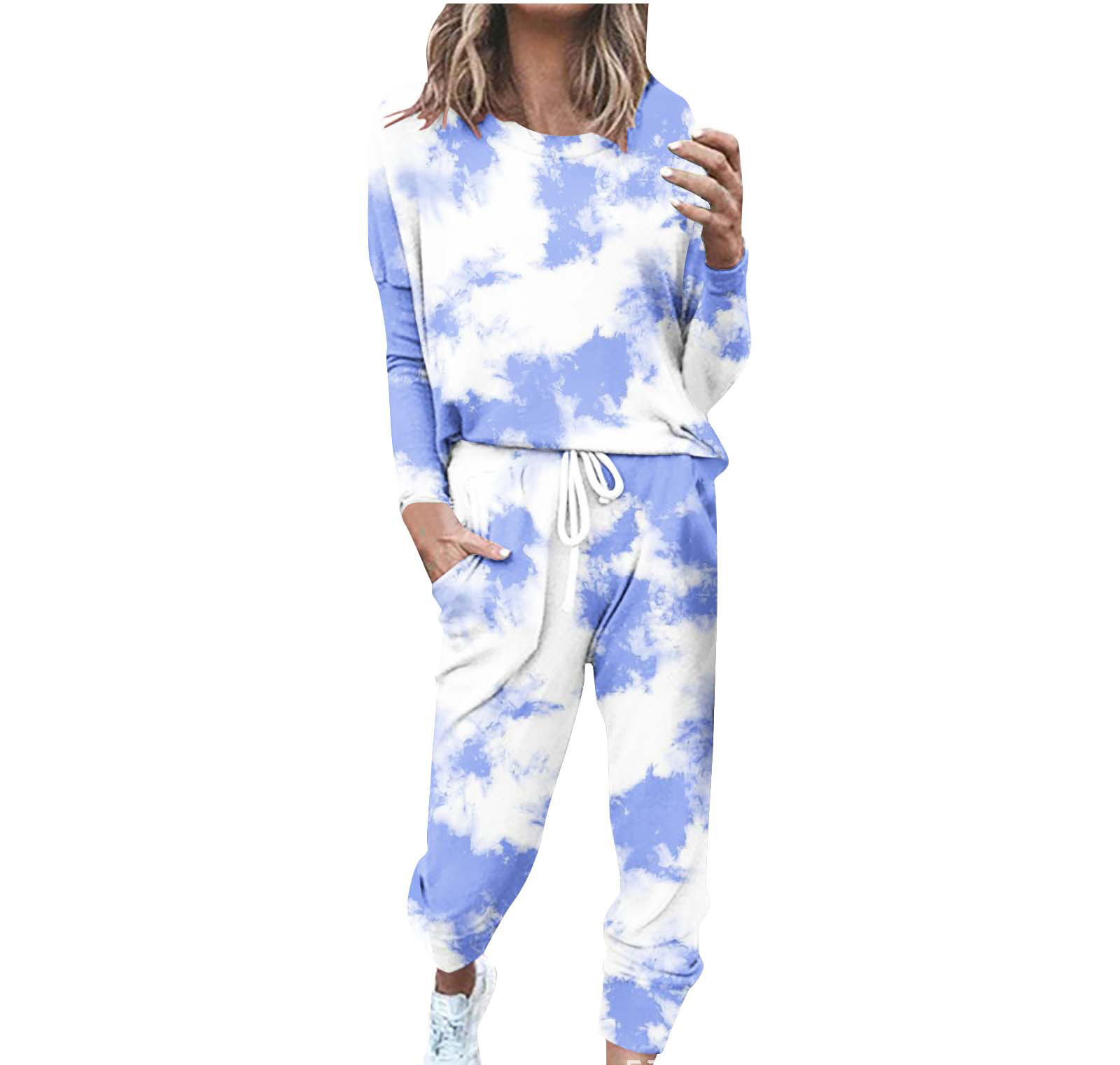 Striped Contrast Color Slim Long Sleeve Top High Waist Straight Wide Drawstring Pocket Trousers Suit G42Z655 Xl - Shop at LoveMi