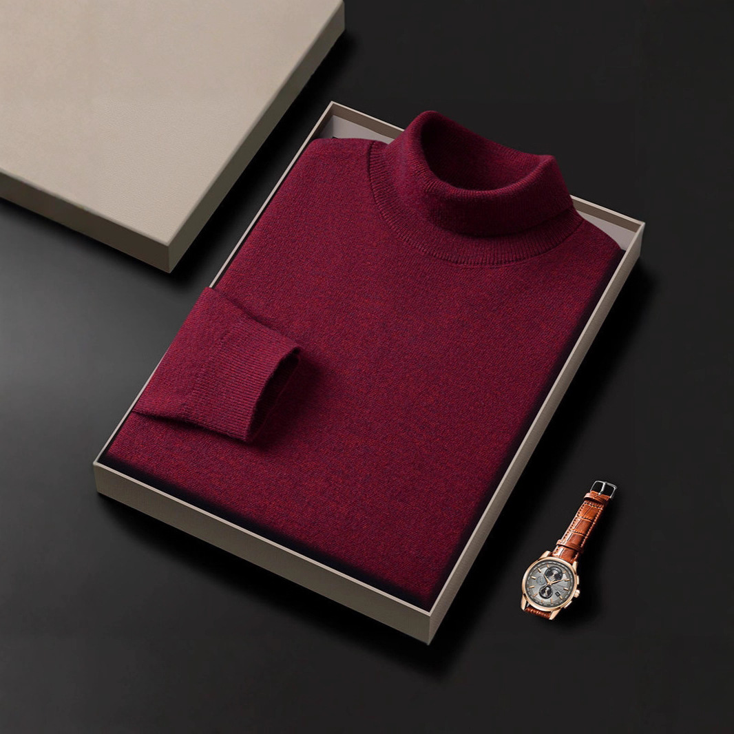 Men's Turtleneck Pure Color Thickened Loose Sweater