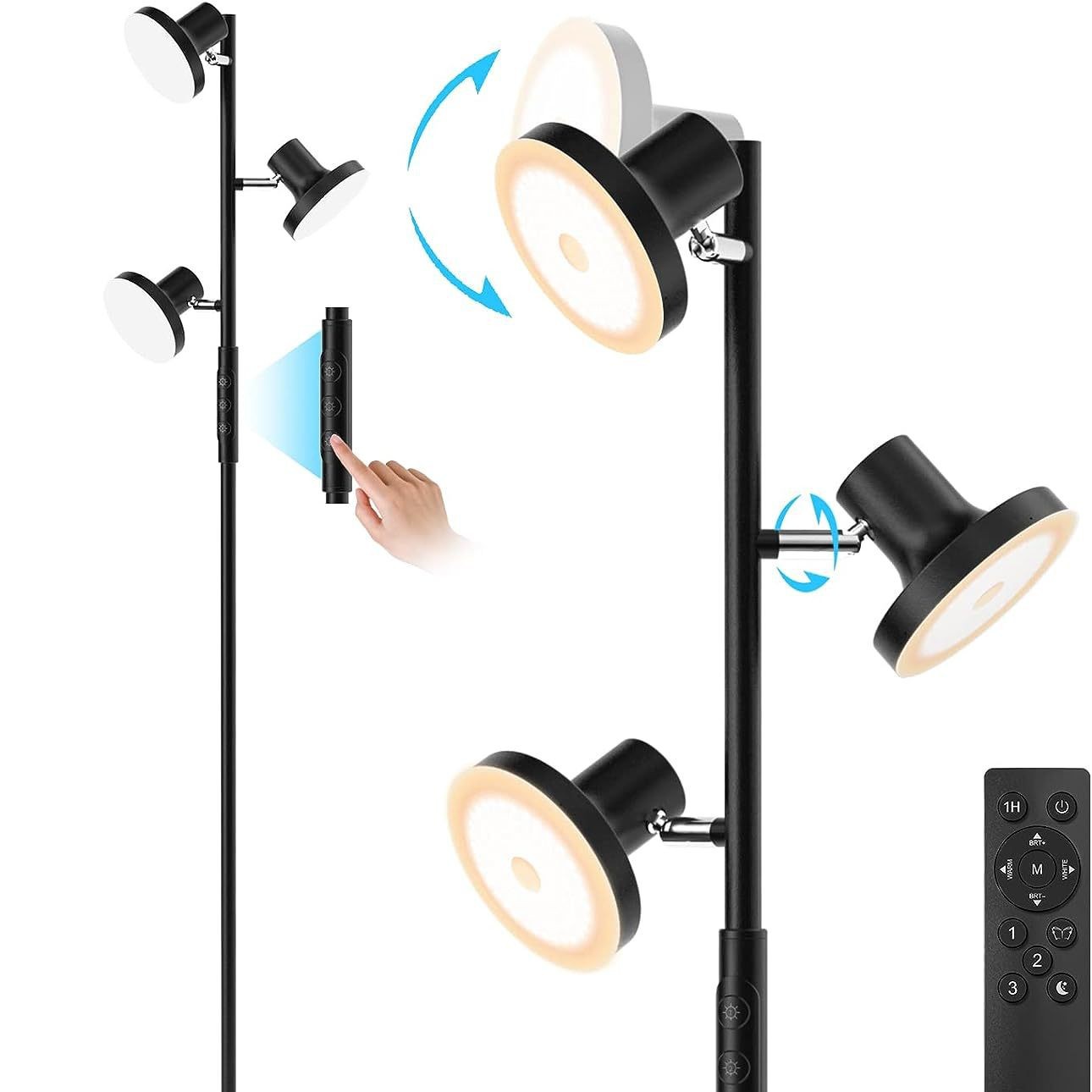 Living Room Bedroom Study Workbench Adjustable Floor Lamp LED Remote Control Rotatable - Image 3