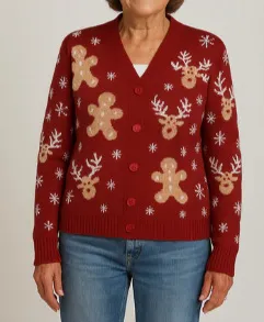 Womens Printed Drop Shoulder Cardigan Sweater Style 2 Xl - Shop at LoveMi