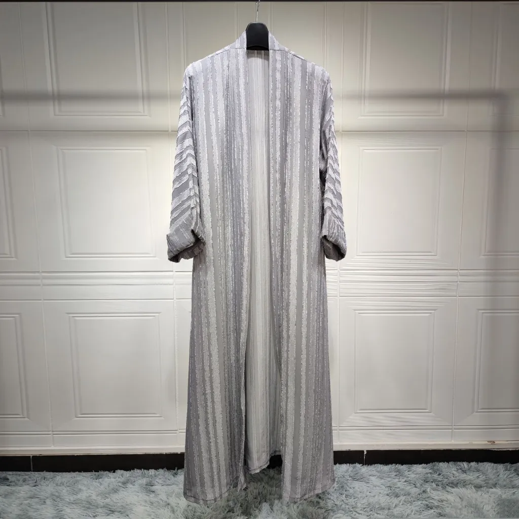 Women's Ethnic Style Retro Cardigan Top Fashionable Knitted Coat - Silver