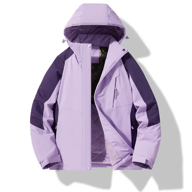 Thick Warm Cotton padded Jacket Windproof And Waterproof Purple - Shop at LoveMi