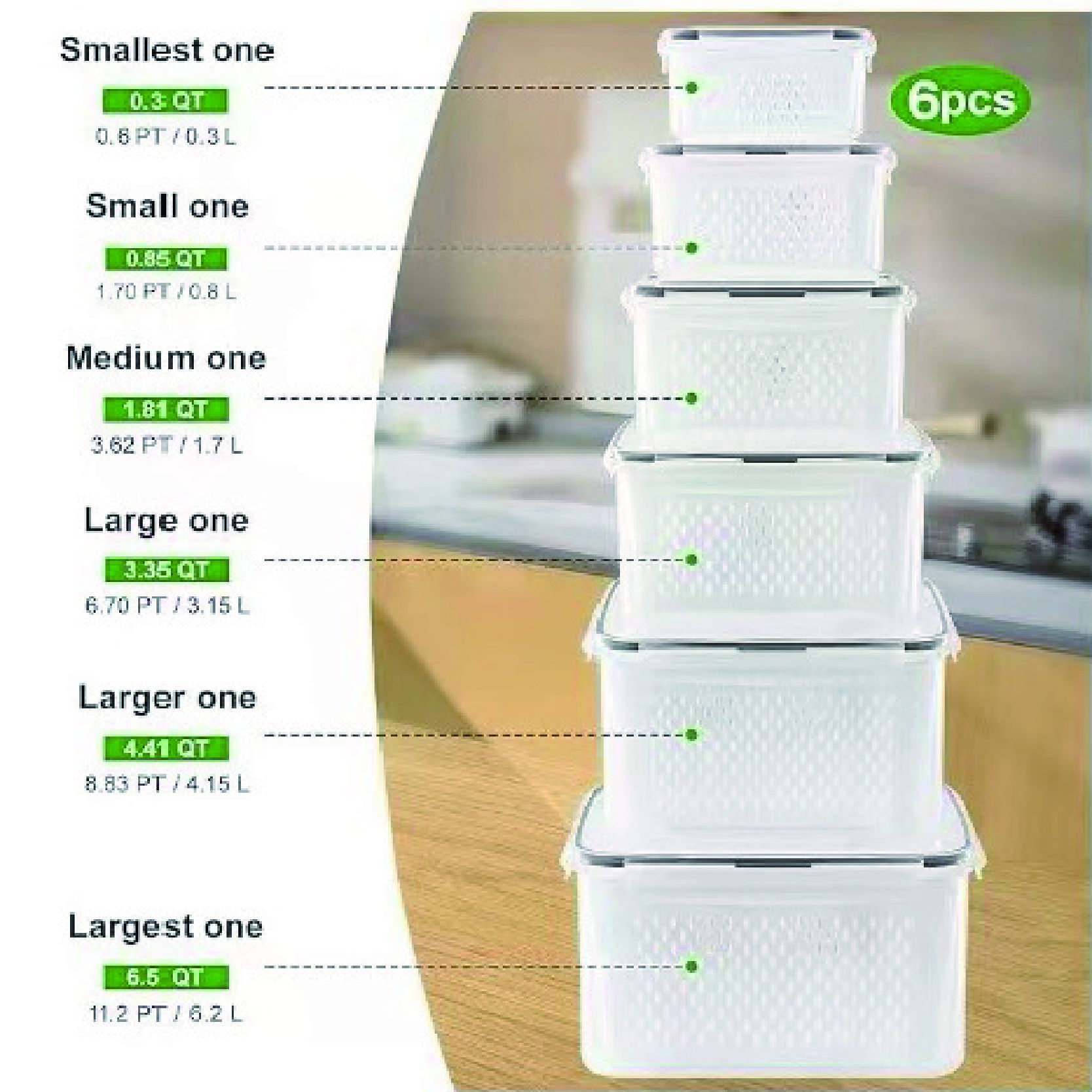 Double-layer Draining Plastic Food Storage Container Set