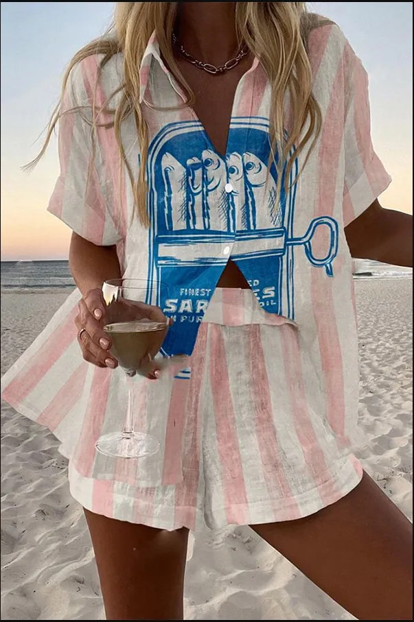 Digital Printing Top Women's Suit Two-piece Set - Mcs01122