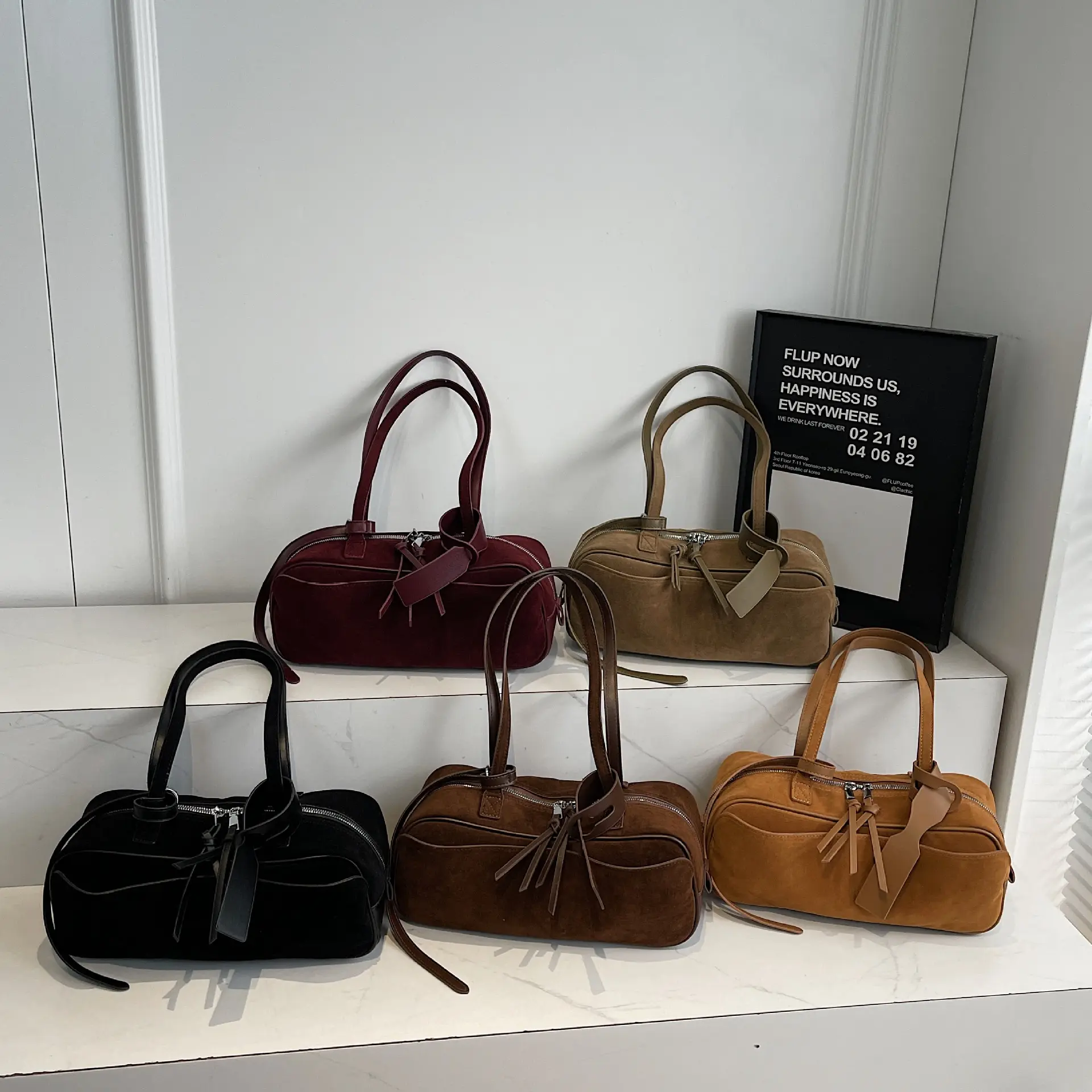 Womens Simple Bowling Handbag Shoulder Bag