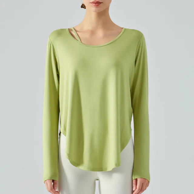 Jacket Loose fitting Lightweight Thin Skin friendly Casual Blouse Exercise Yoga Clothes Green Pear Green - Shop at LoveMi