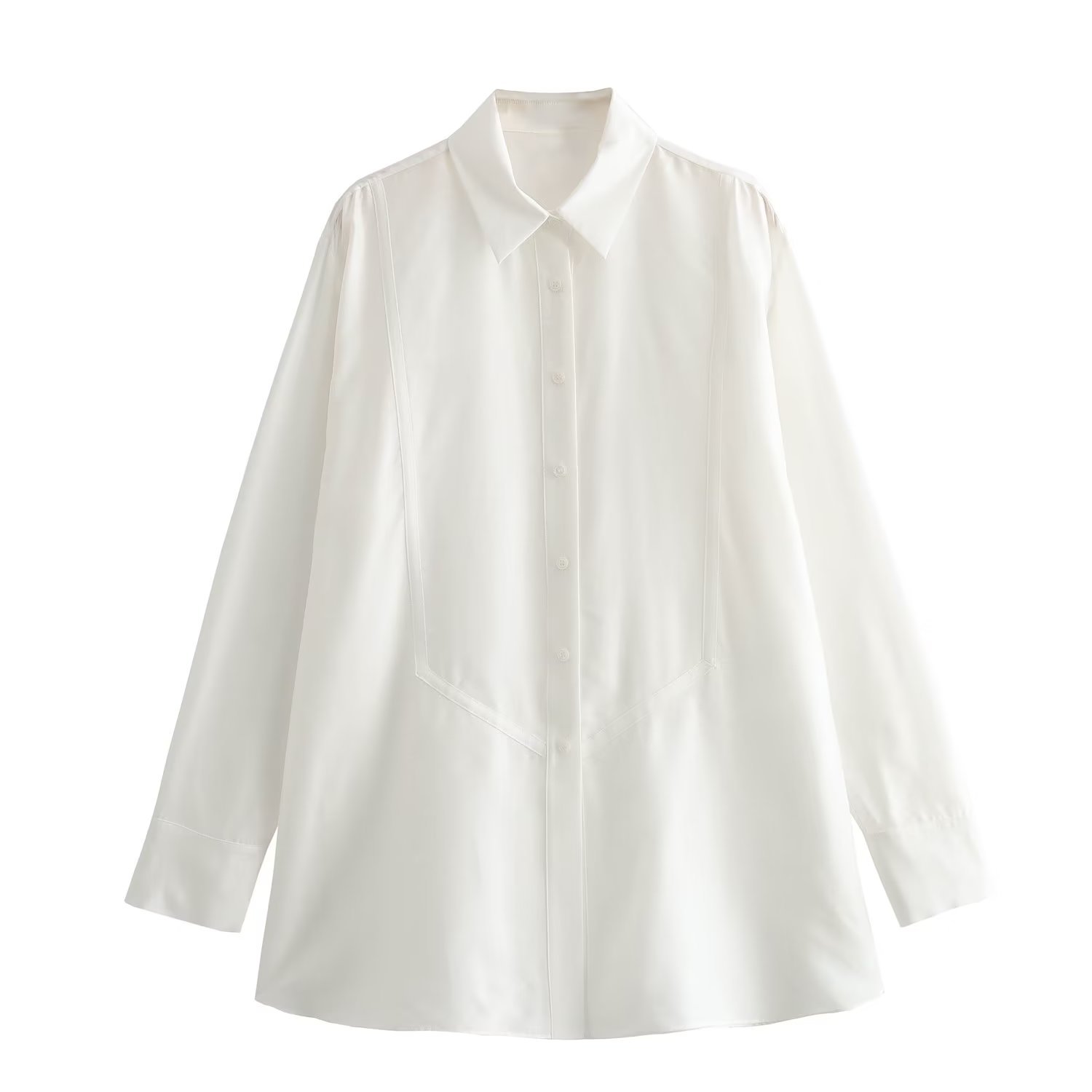 Women's Loose All match White Draping Effect Elegant Shirt White - Shop at LoveMi