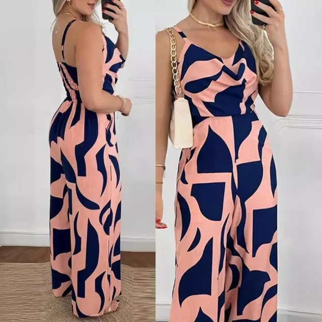 Women's Backless Waist Trimming Wide leg Jumpsuit Pink - Shop at LoveMi