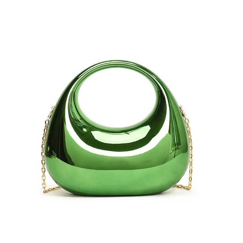 Acrylic Small Size Gold Handbag Chain Shoulder Oblique - Green