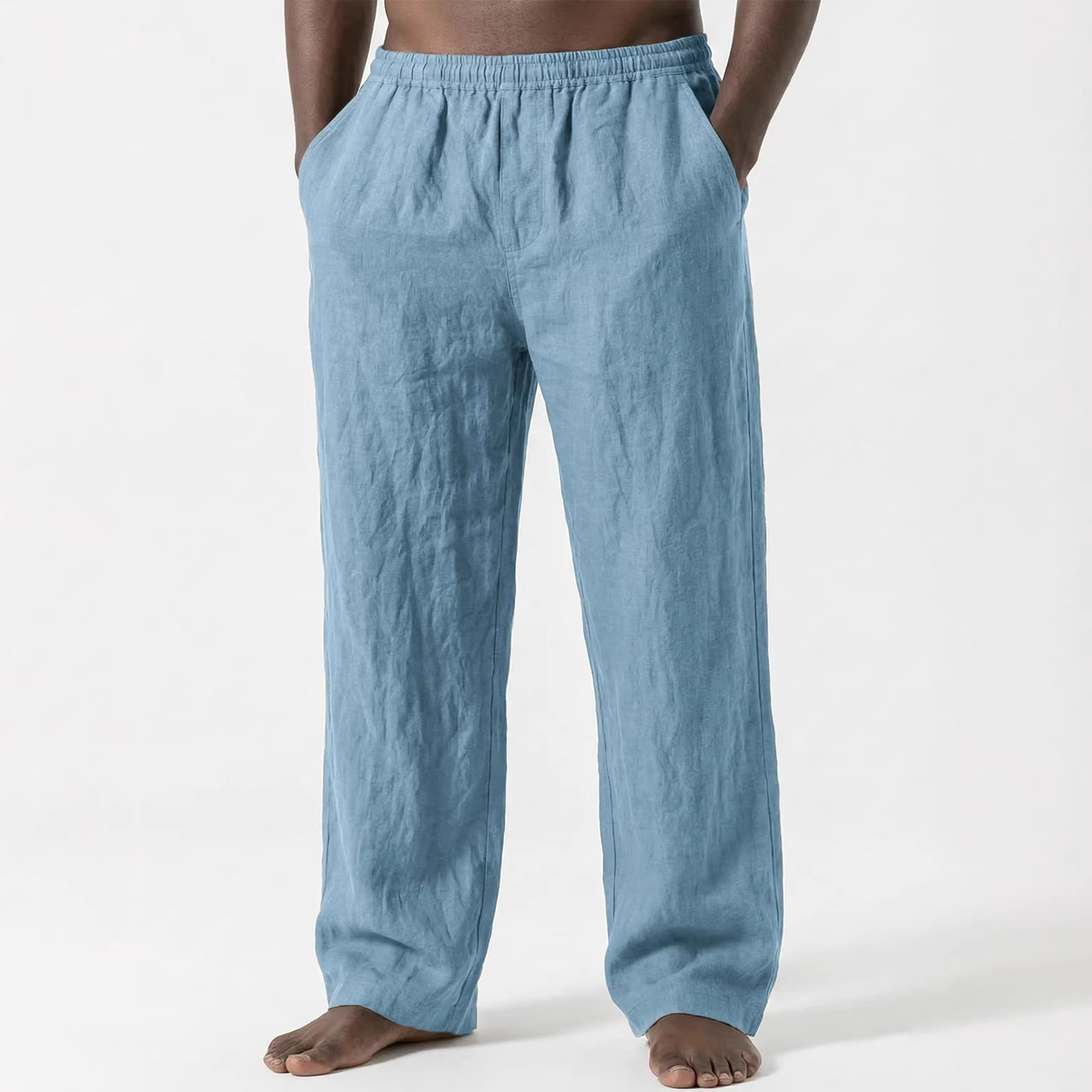 Men's Loose Casual Pants Linen Breathable Sweatpants