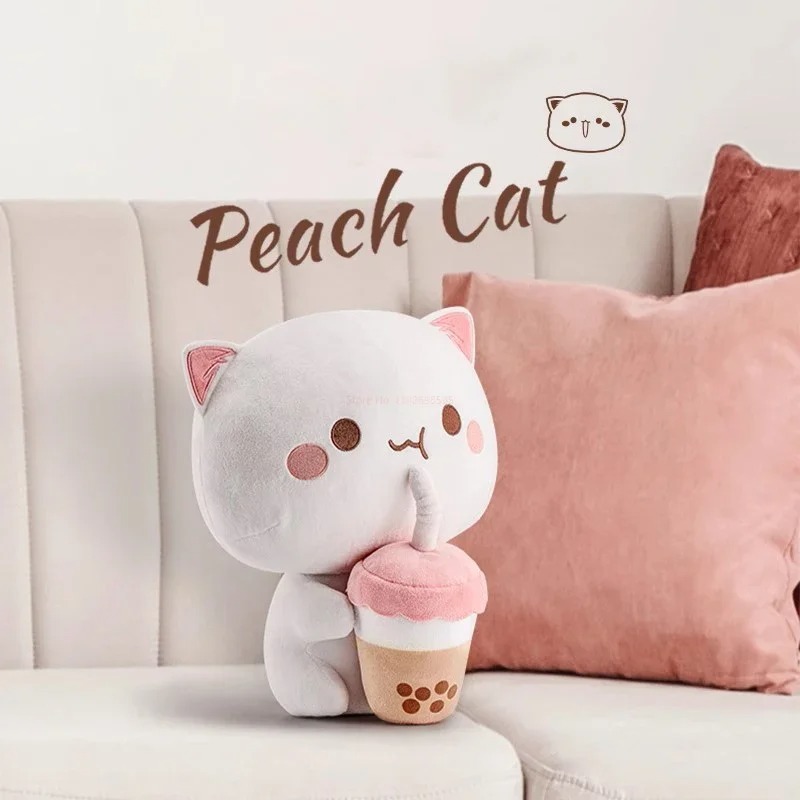 Peluche chat pêche 30 cm — Doudou doux unisexe 7