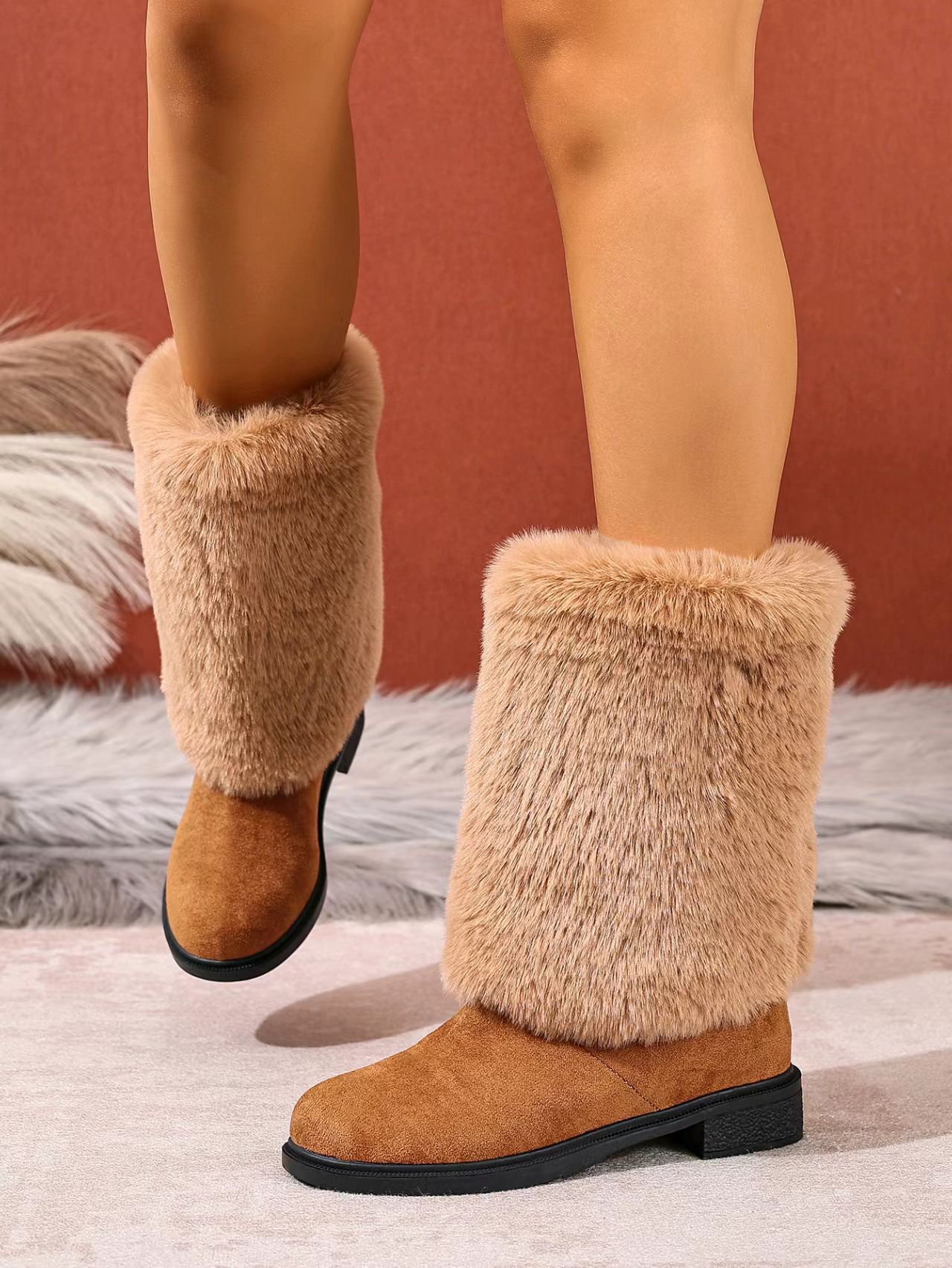 Women’s Chunky Heel Snow Boots