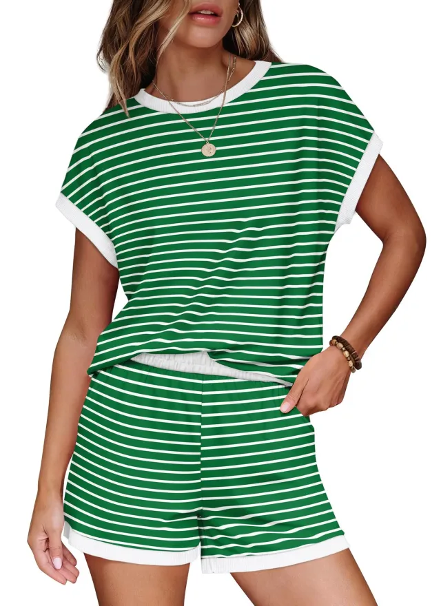 Stylish Casual Womens Outfit Short sleeve Top And Shorts Set For Going Out White - Shop at LoveMi