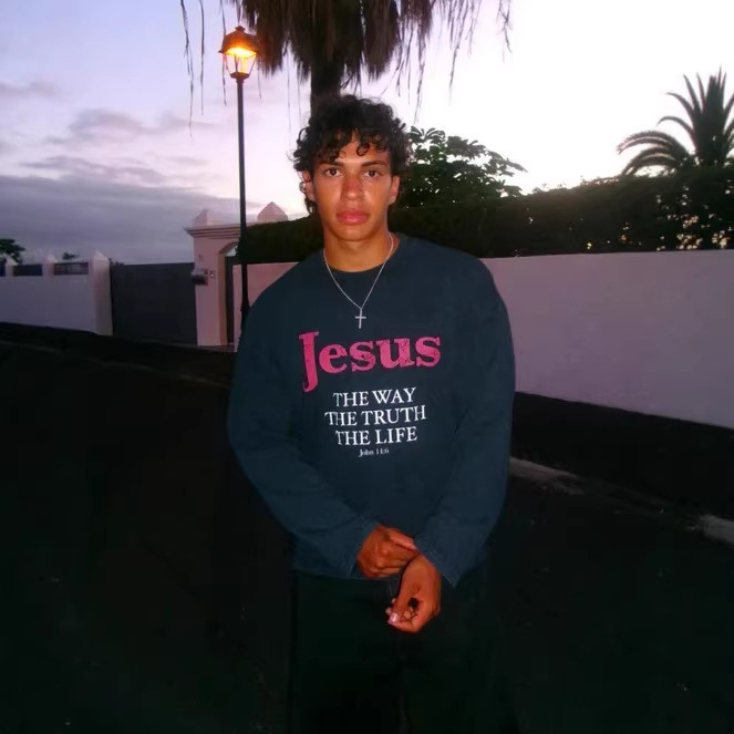 Jesus Is The Way HoodieT-Shirt With A Crew Neck And Long Sleeves