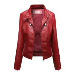 Women's Slim Jacket Thin Spring And Autumn Coat - Red - View 1