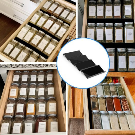 Adjustable Stacked Step Black Transparent Storage Rack Black - Shop at LoveMi
