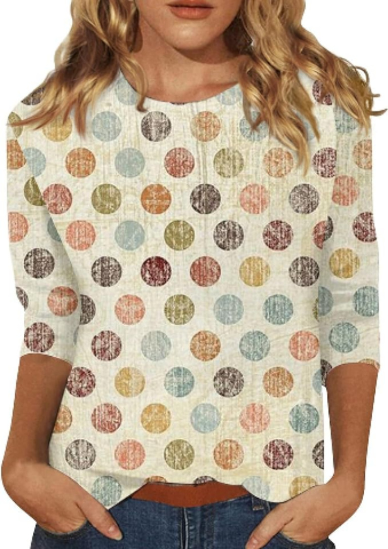 Comfortable Casual And Relaxed-fit With A 3D Print Cozy Sporty Long-sleeve Crew-neck T-shirt