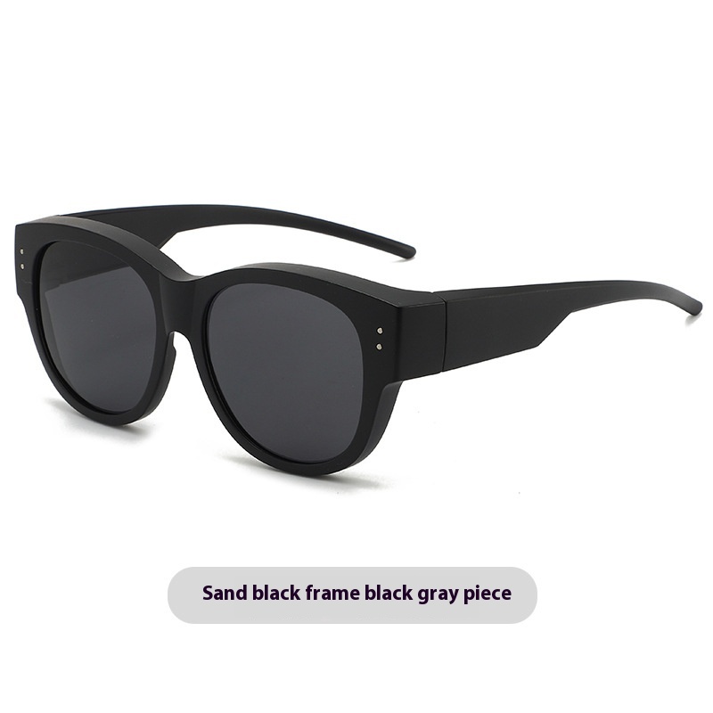 Polarized Light Myopia Set Of Glasses Sun Protection And Sunshade Sand Black Frame Gray Piece - Shop at LoveMi