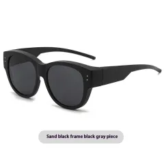 Polarized Light Myopia Set Of Glasses Sun Protection And Sunshade - Sand Black Frame Gray Piece - View 1