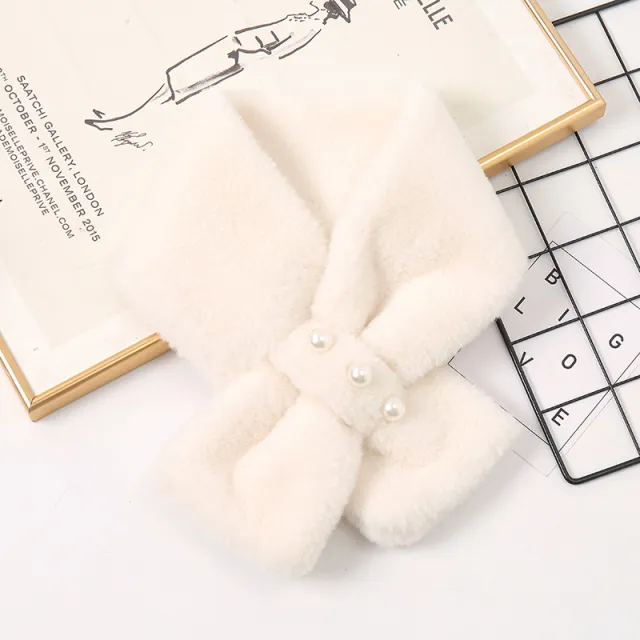 Neck Protection All match Plush Warm Fur Collar Scarf 2 White - Shop at LoveMi