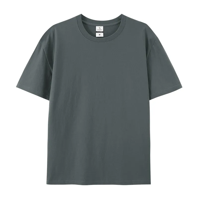 Cotton Round Neck Short Sleeve European And American - Charcoal