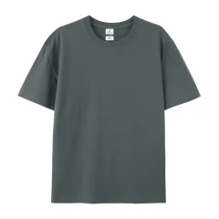 Cotton Round Neck Short Sleeve European And American - Charcoal - View 1