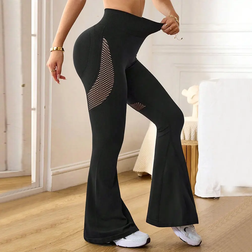 Hollow-out High-rise Yoga Pants