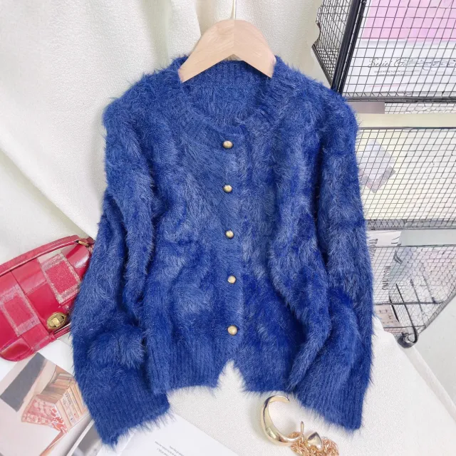 Women's Solid Color Knit Top Blue - Shop at LoveMi