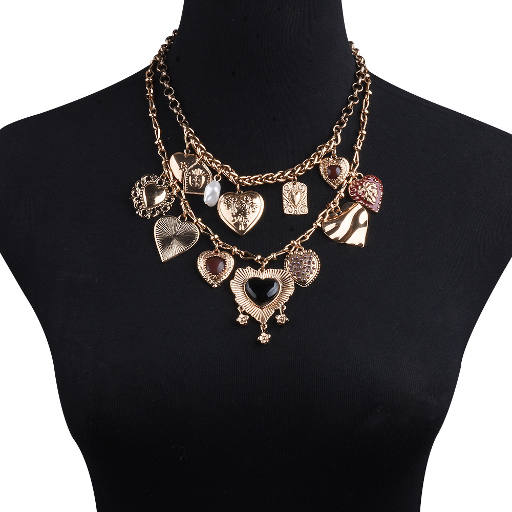 Women's Fashion New Multi-layer Love Pearl Necklace