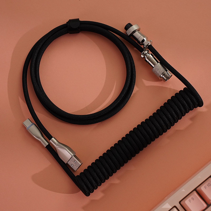 Aviation Connector Cable, Type-C Braided 8K Data Cable