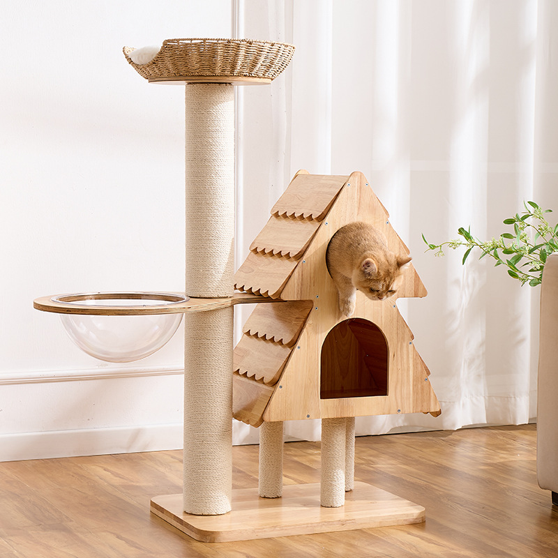 Creative Wooden Space Capsule Cat Tree
