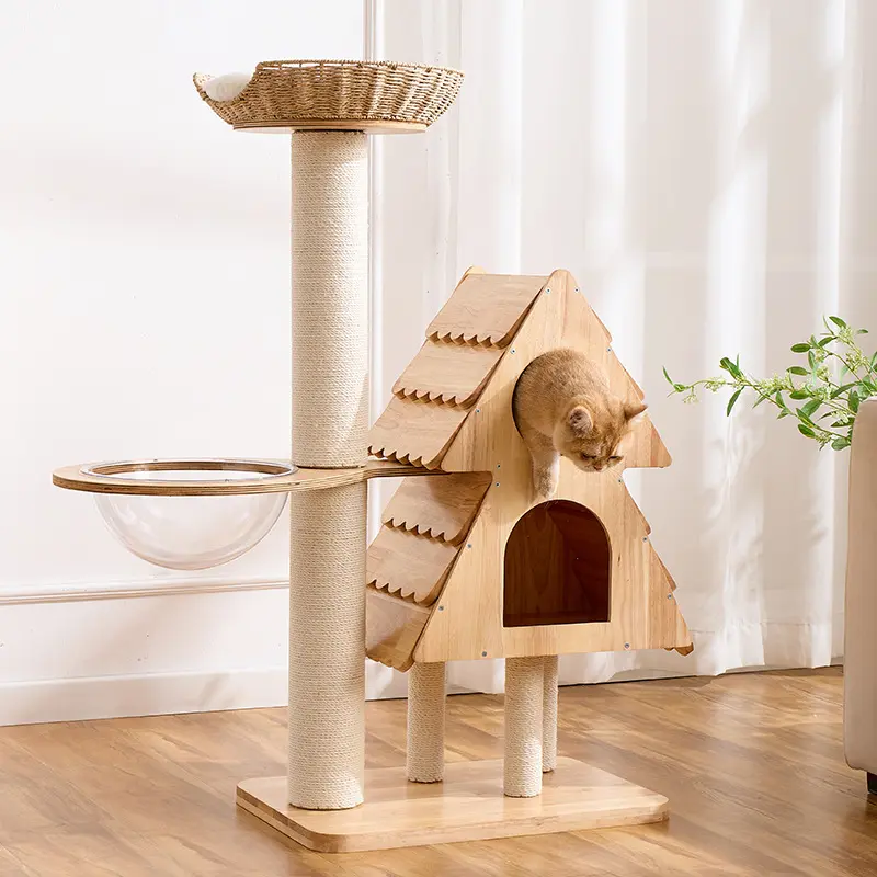 Creative Wooden Space Capsule Cat Tree
