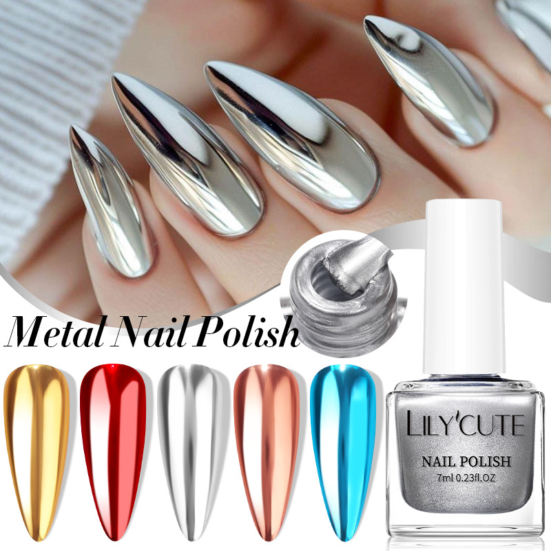 Quick-dry Metallic Mirror Nail Polish, No Baking Required