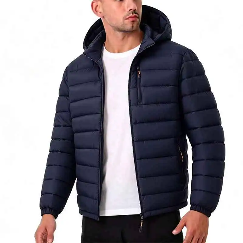 Mens Warm Solid-color Cotton Jacket
