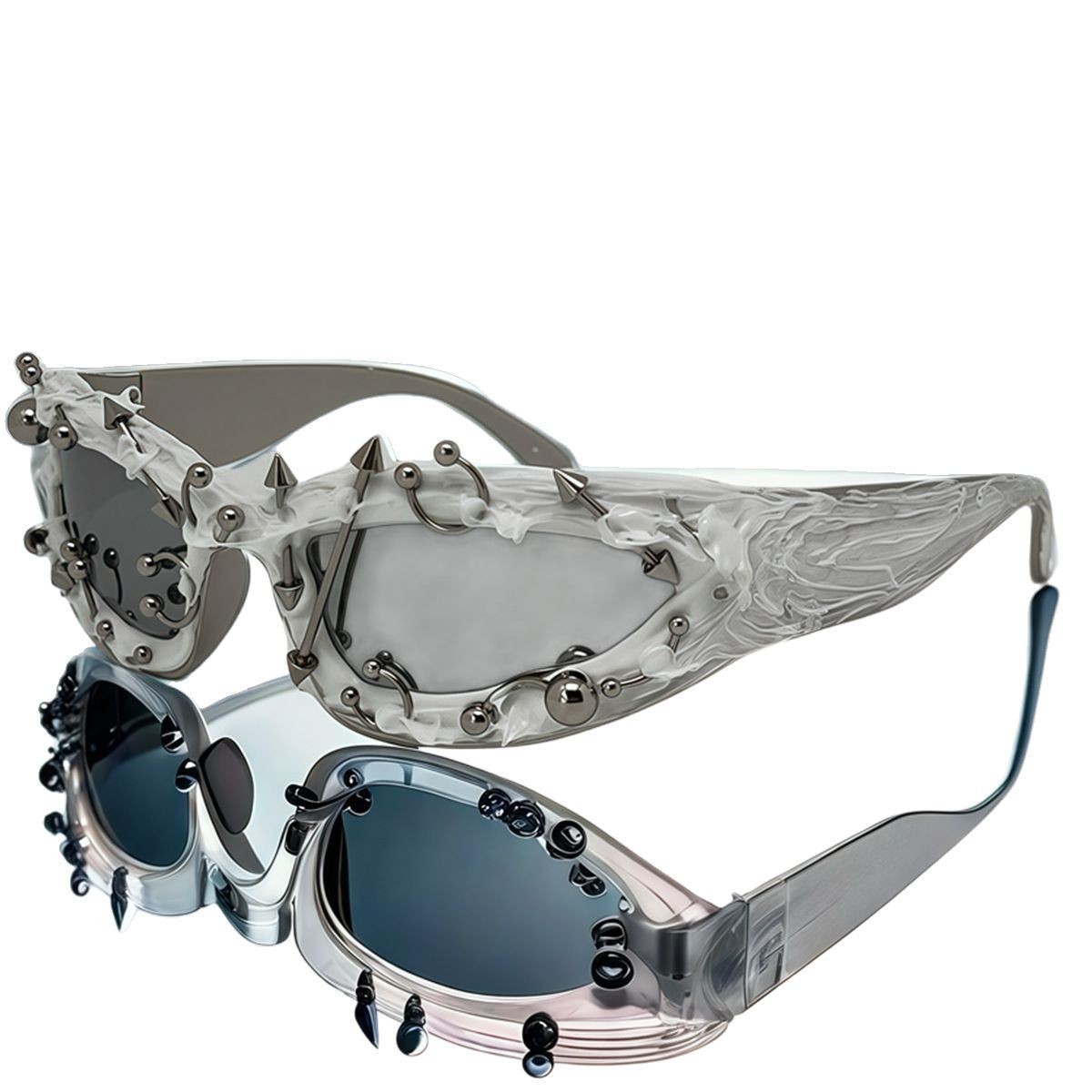 Punk Decorative Rivets Trend Street Snap Glasses - Image 13