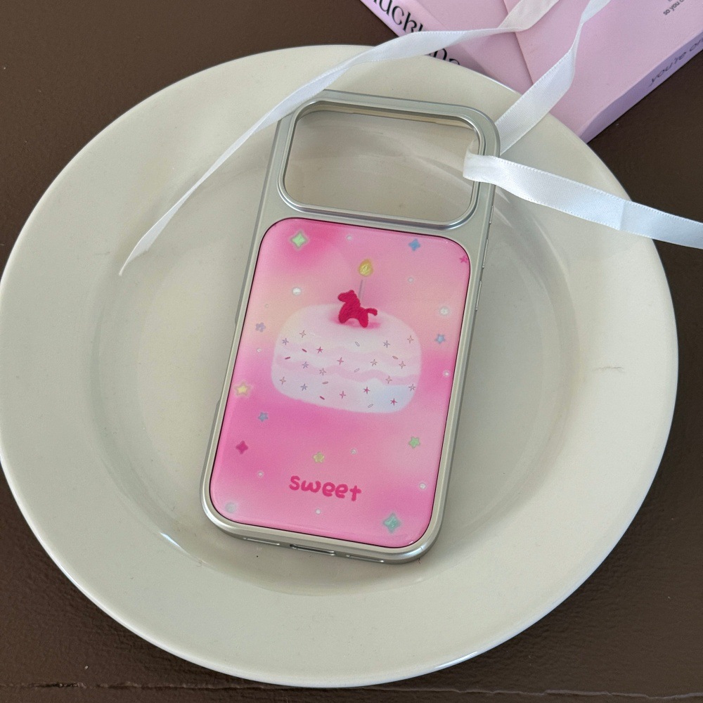 Simple Cartoon-style Cute Cake Design Phone Case For Girls
