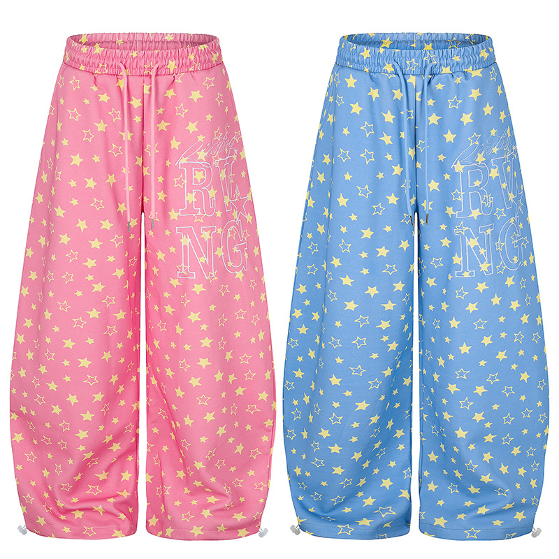 Star-studded Wide-leg Sabre-cut Pants For Men