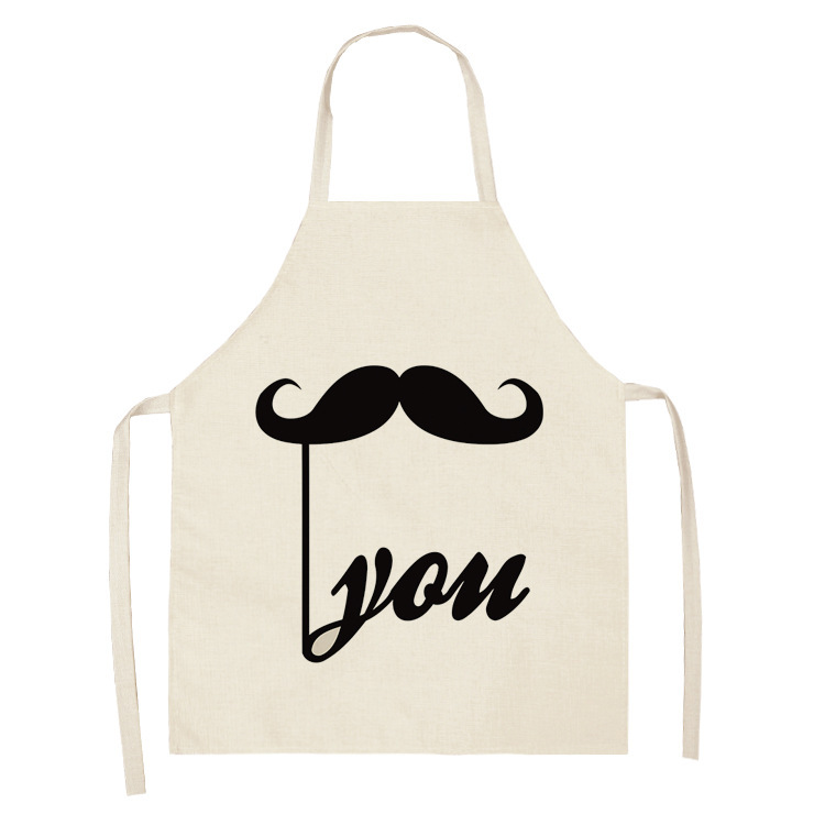 Title 8, Letter Linen Apron Kitchen Stain-resistant Slee...