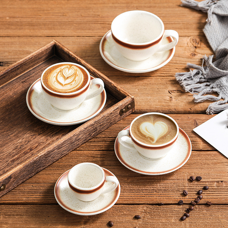 Coffee Ceramic Cup And Saucer Set (Mocha Cup
