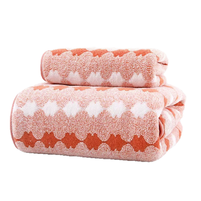 Wide Stripe Dark Stripe Coral Velvet Printing Towels Suit 4
