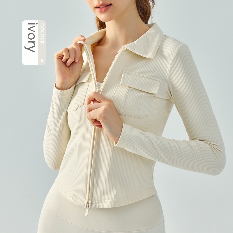 Women's Fashion Simple Lapel Workwear Yoga Jacket