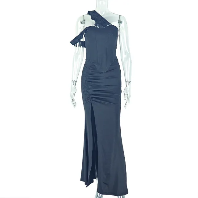Elegant Women's Solid Color Irregular Slit Skirt Black - Shop at LoveMi