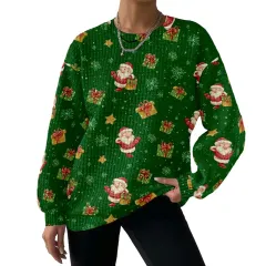 Digital Printing Pattern Shading Fashion Trend Round Neck Long Sleeve Sweater - Type F - View 1