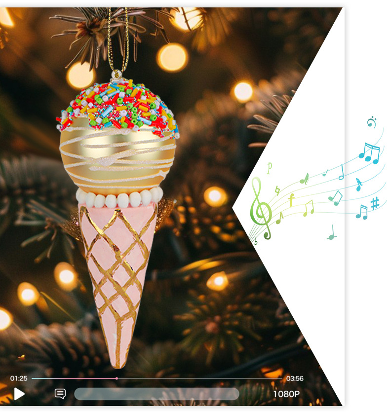 Title 6, Simulation Ice Cream Christmas Tree Decorative ...