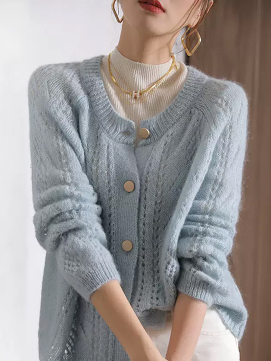 Title 1, Loose And Lazy Style Hollow Soft Glutinous Knit...