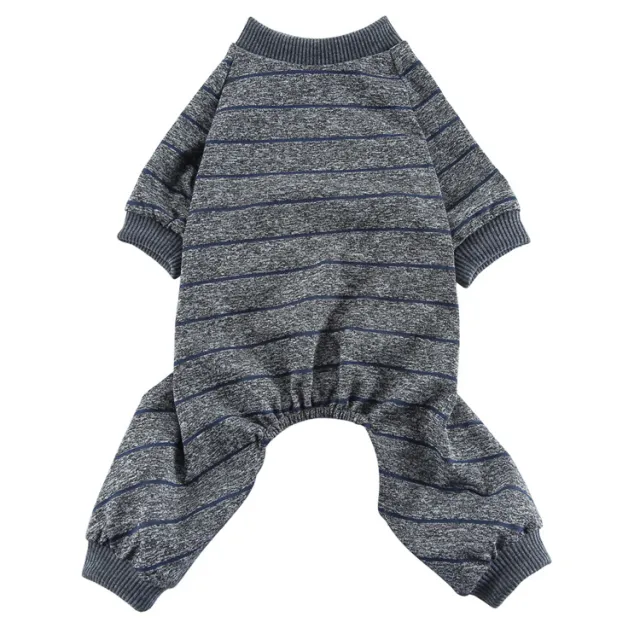 Summer Dog Clothes Striped Home Pajamas Thin Gray - Shop at LoveMi
