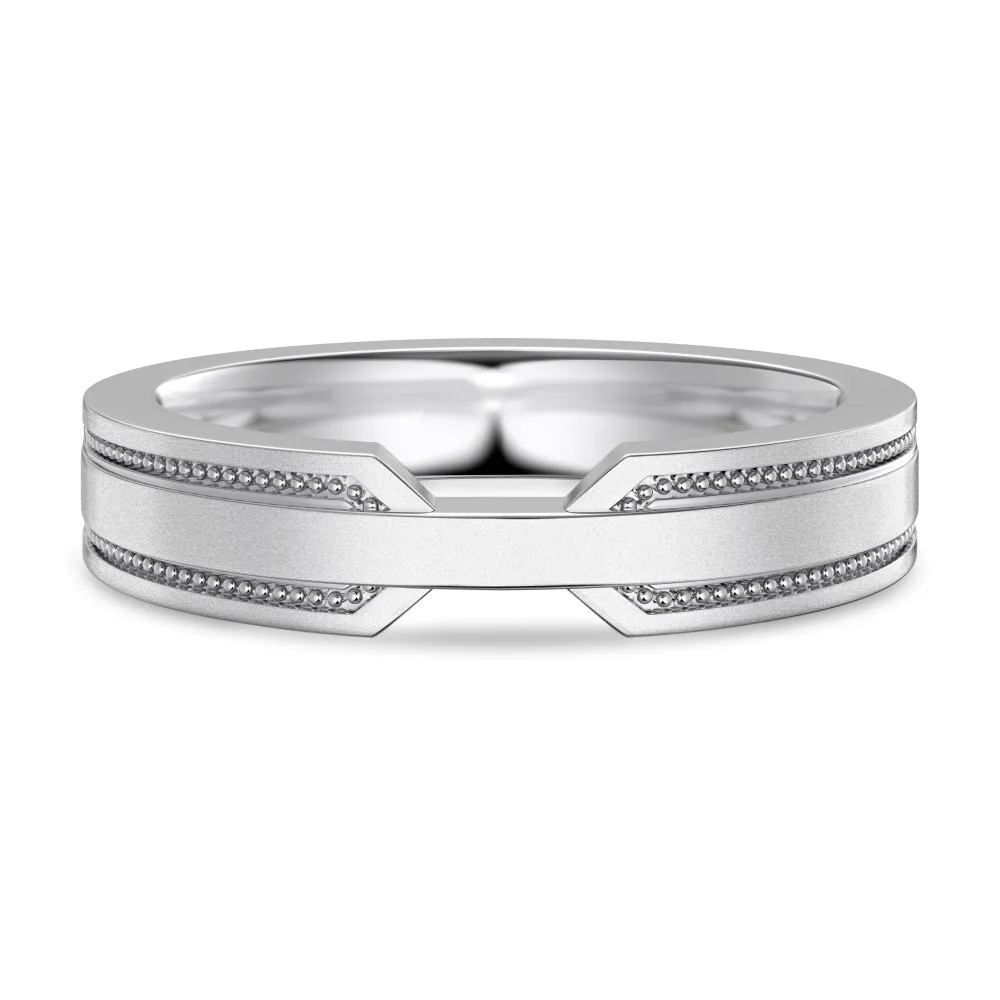 Couple Rings Simple Personality Argent Pur Ring Fashion Couple Ring - White Gold Color 206