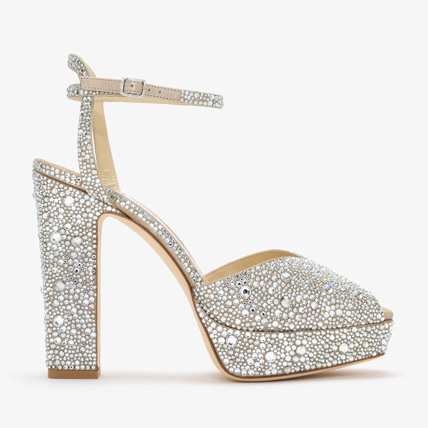 Rhinestone Peep-Toe High-Heeled Sandals, picture 5 of 6